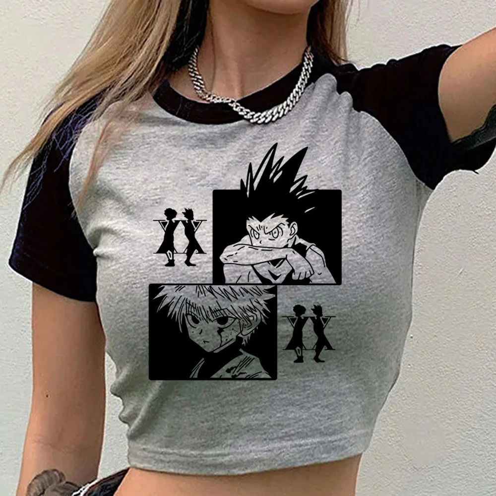 Hunter x Hunter Crop-Top Shoujo Gothic Anime Japan Sommer Harajuku Top T-Shirts Grafik Gyaru Kawaii süß Vintage – Detail 1