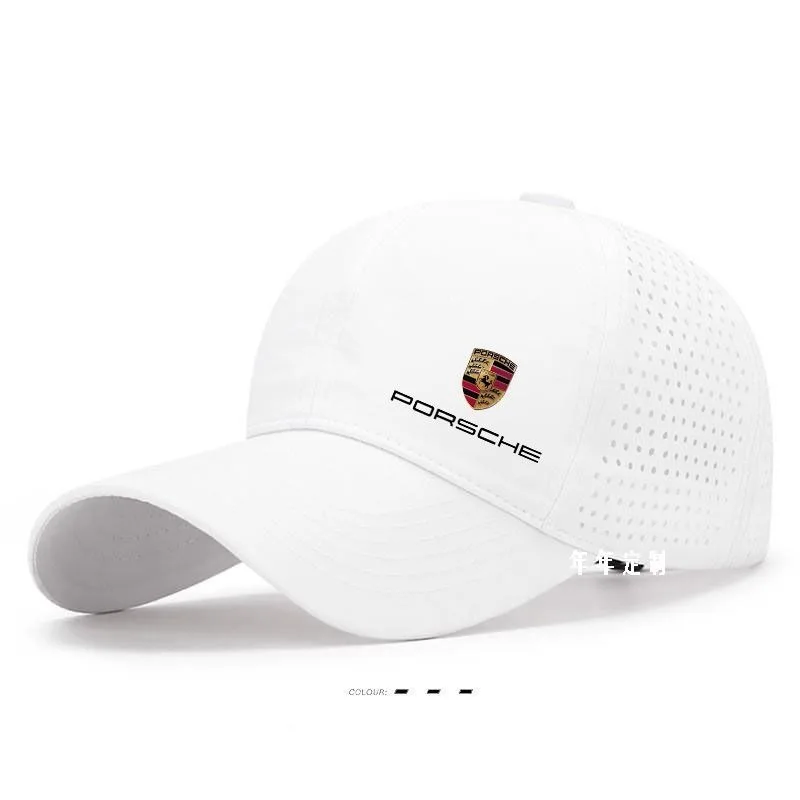 Car Logo Summer Mesh Cap Waterproof Quick Drying Baseball Cap Men's Outdoor Sun Protection Cap Breathable For Porsche sticker