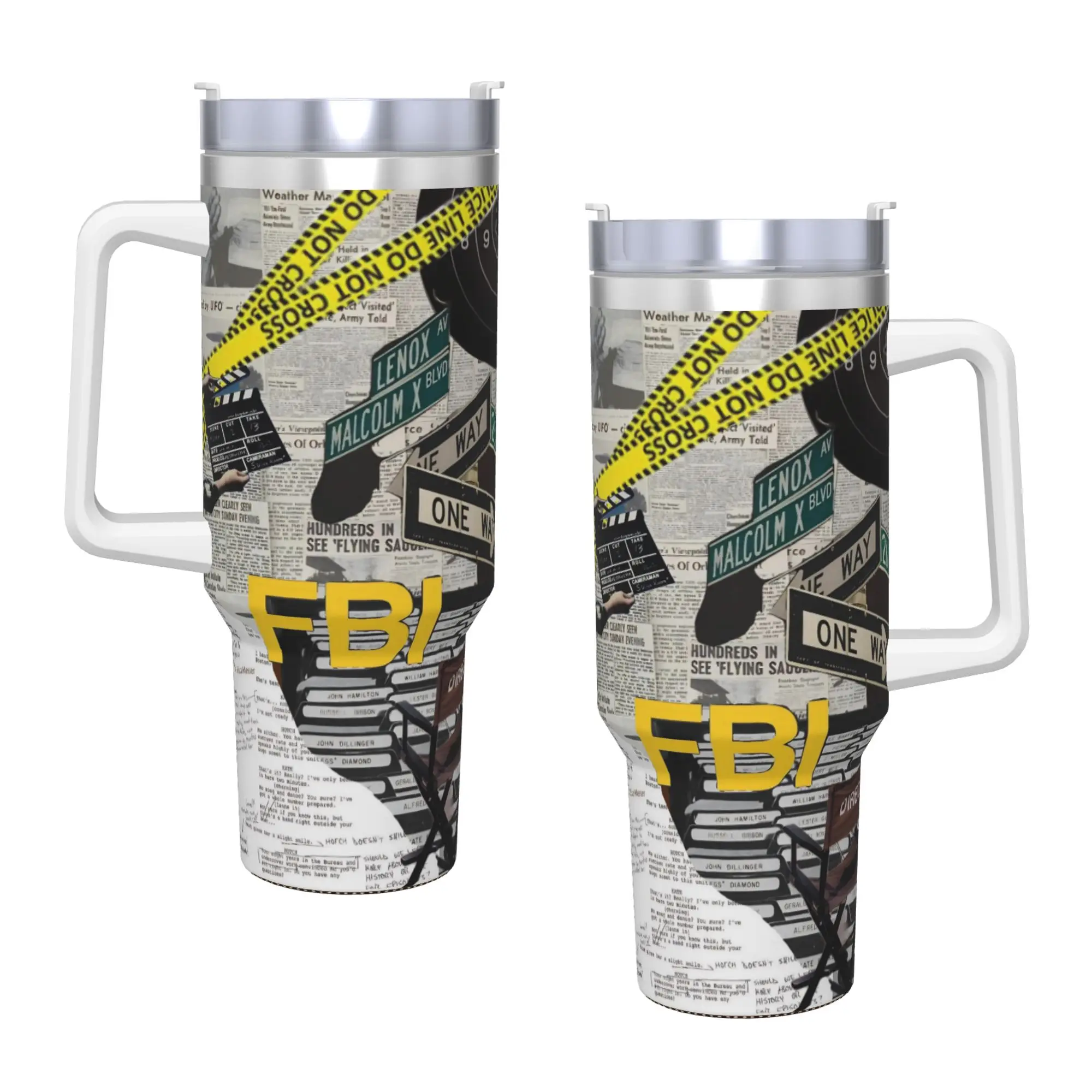 

FBI Female Body Inspector Mugs Cup With Straws Travel Hot Drinks Water Bottle Keep Heat Large Coffee Mug