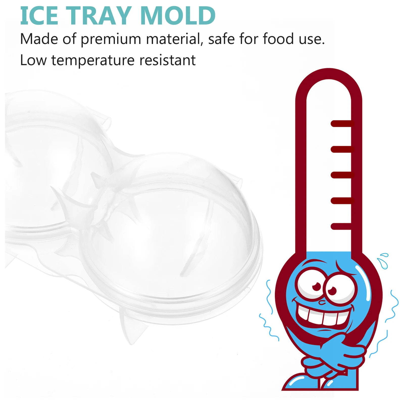 

2pcs Ball Mold Transparent Silicone Ice Making Mold For Whiskey Drink Chiller Unique Shape Diy Ice Cube Tray Freezer Safe