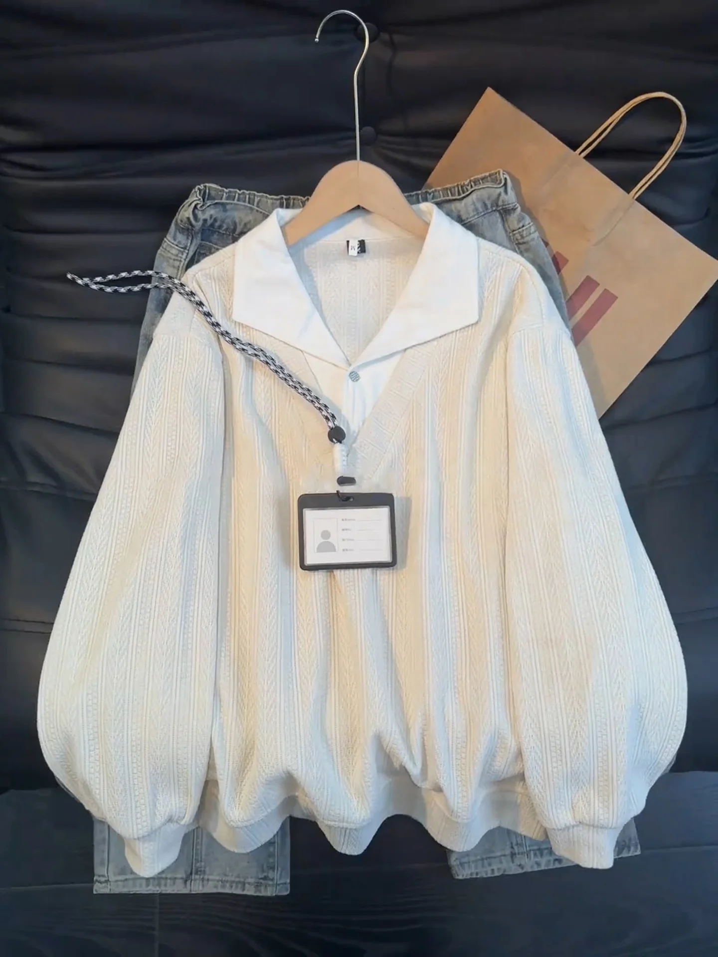 

Мужская толстовка American Sle: модная весенняя модель с пэчворком, премиум-класса, для многослойных образов, с узором в виде пшеничных колосьев