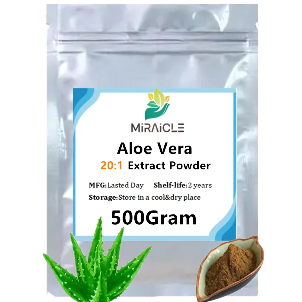 Pó natural do extrato de Aloe Vera, Anti-envelhecimento, clareamento da pele e hidratação, anti-bacteriano, 50-1000g