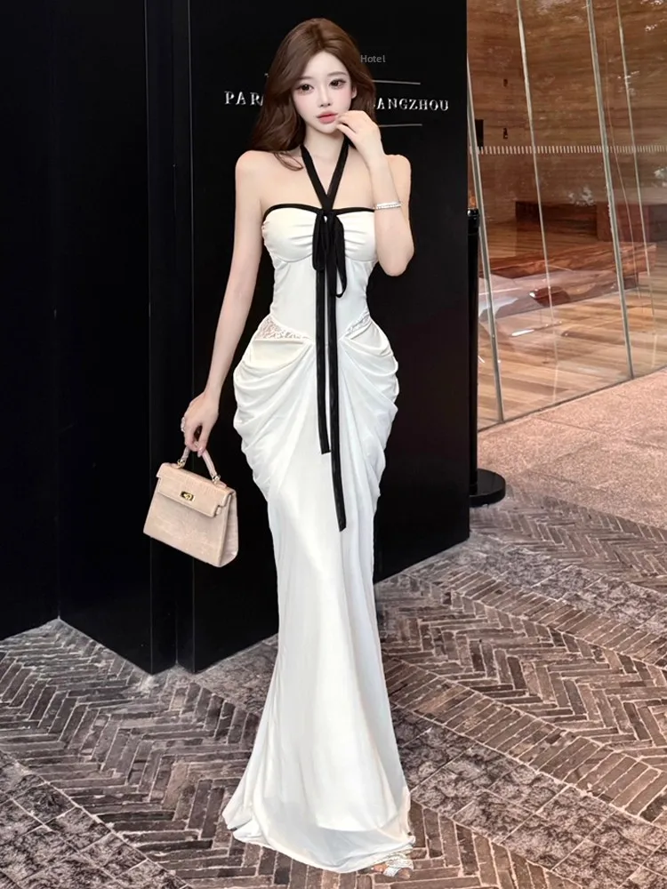 

Sexy High Waist Bla White Color Blo Neline Dr Ele Slimming Long Skirt for Wedding Ci Walk Ball Gown Tailored Fit