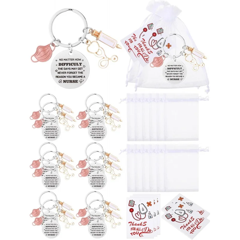 Sureio 36pcs Nurse Keychain Set, Nurse Week Gift & Employee Appreciation Thank You Gifts, Regalos para Enfermeras