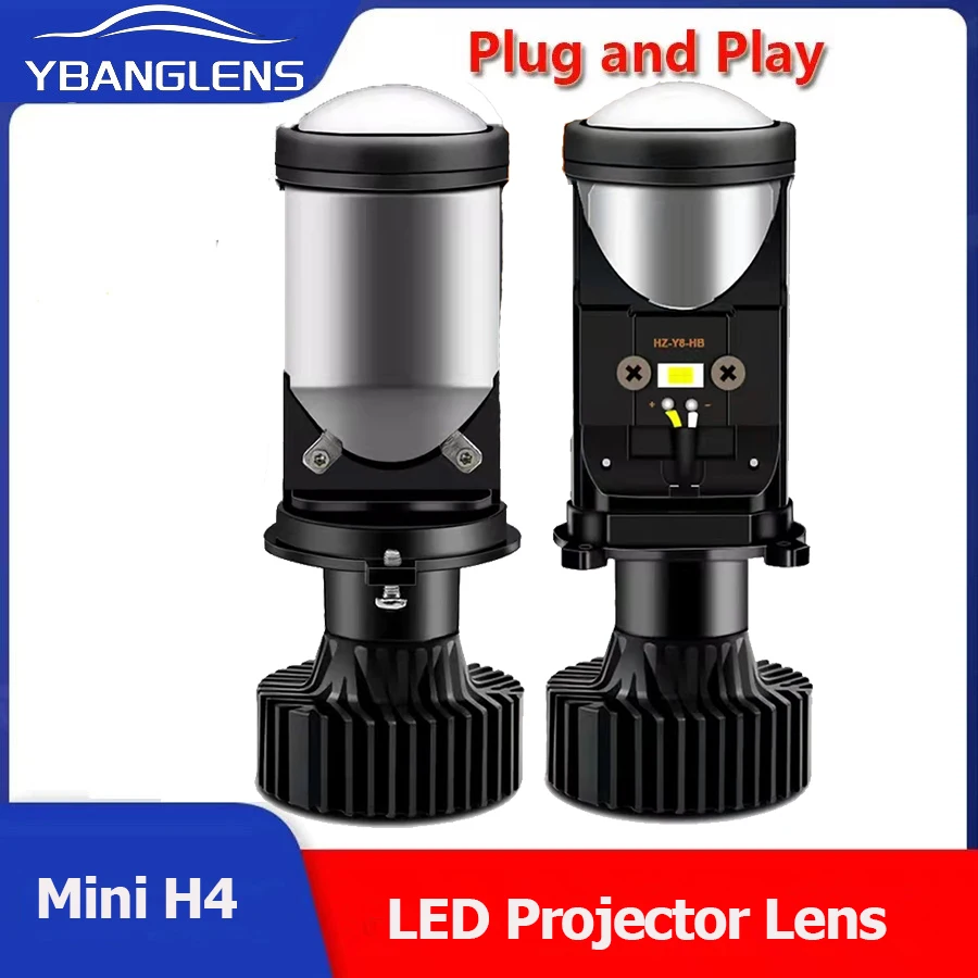 

H4 LED Projector Mini Lens Auto H4 LED Headlight Bulbs Kit 3000k+4300k+6000k High Beam Low Beam 90W Turbo Fan Car Light Lamp
