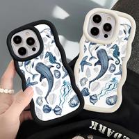 Phone Case for Xiaomi Redmi Note 14 13 14 Pro Plus 9s 9 10 11 12 Pro 10Lite 10s 8 Soft TPU White Background Marine Animals Art 
