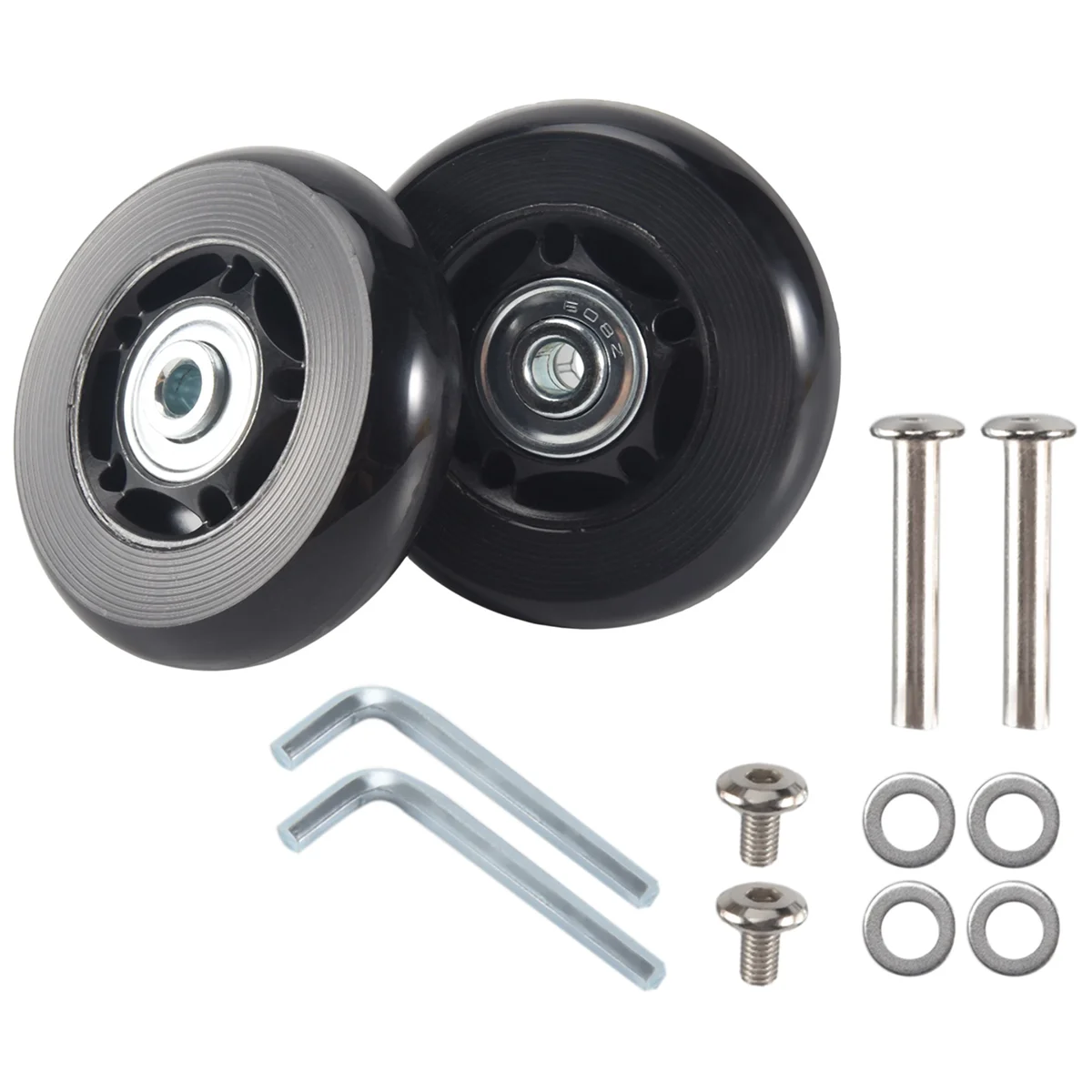 

2 Set Luggage Suitcase Replacement Wheels Axles Rubber Deluxe Repair OD 64mm New