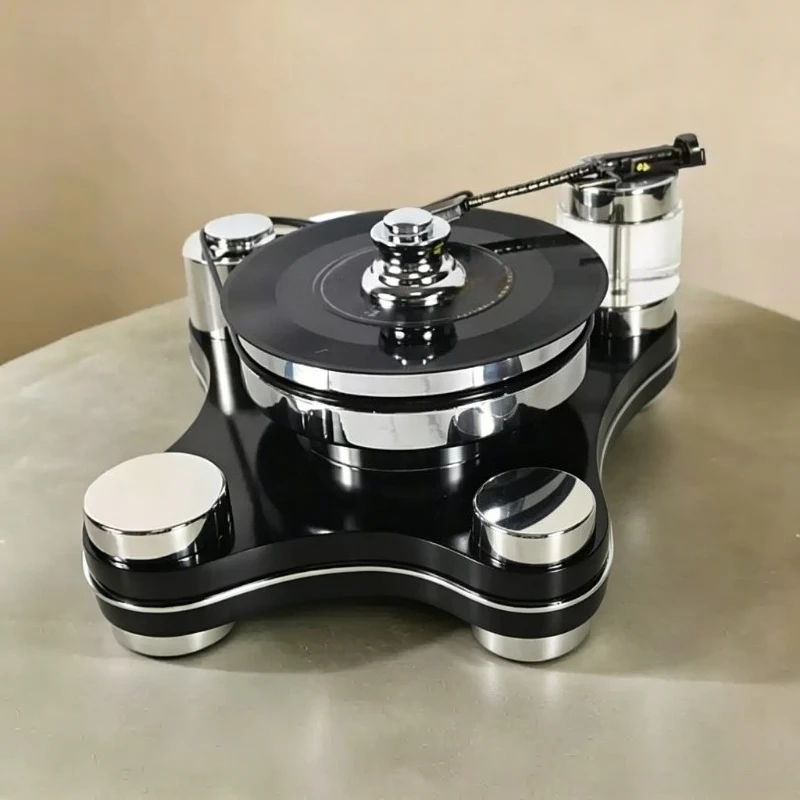 Turntable Model Ornament Stainless Steel Decorative Sculpture for Hotel Living Room Showroom Decoration