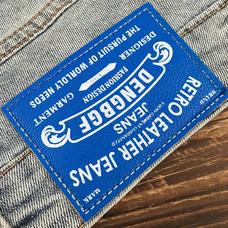 High end light luxury retro light colored jeans for men's spring and summer 2025 new style slim fit small foot elastic pants