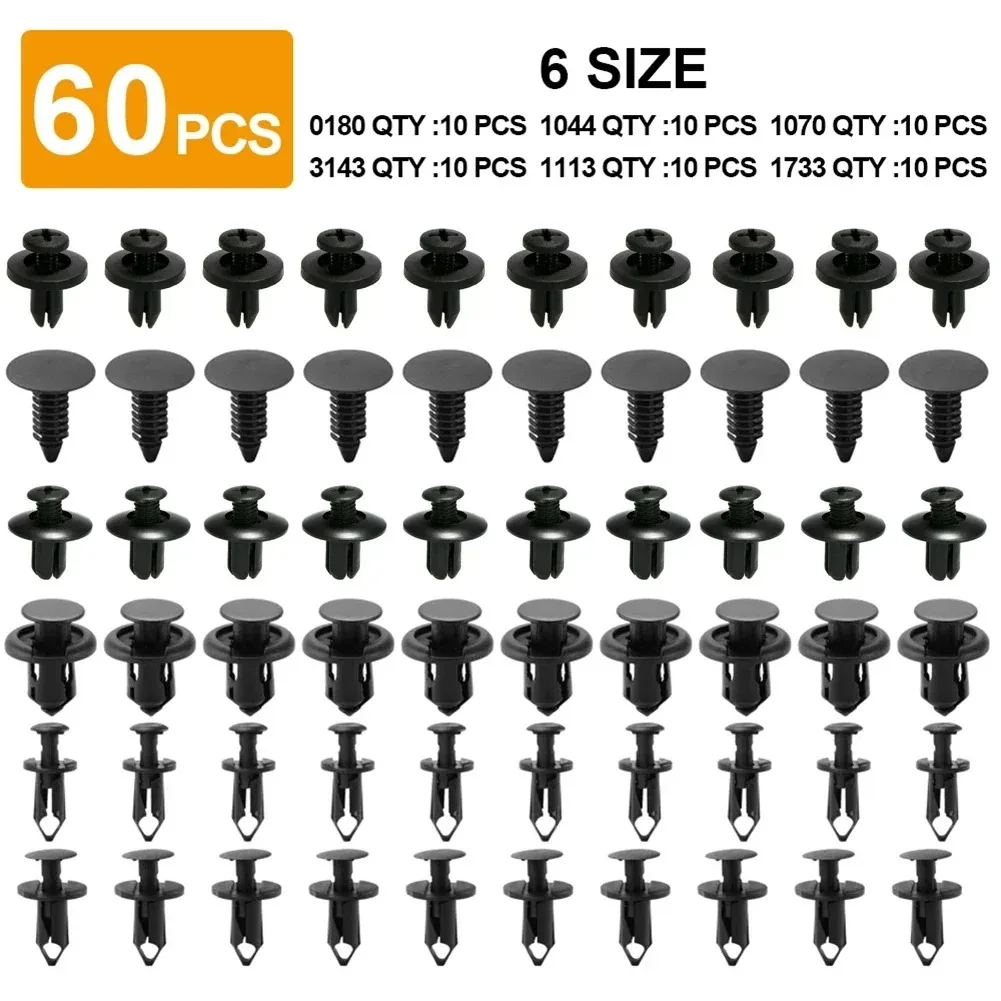 60Pcs Car Snap Fastener Clip Plastic Screw Rivet Clamp Holder Button Buckle For Mercedes-Benz Boxer 40 50 60 OF A200 A220 A250