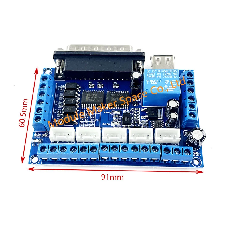 Placa de ruptura CNC de 5 ejes MACH3, módulo controlador de Motor paso a paso, optoacoplador, placa de máquina de grabado aislada, 12V-24V con Cable USB