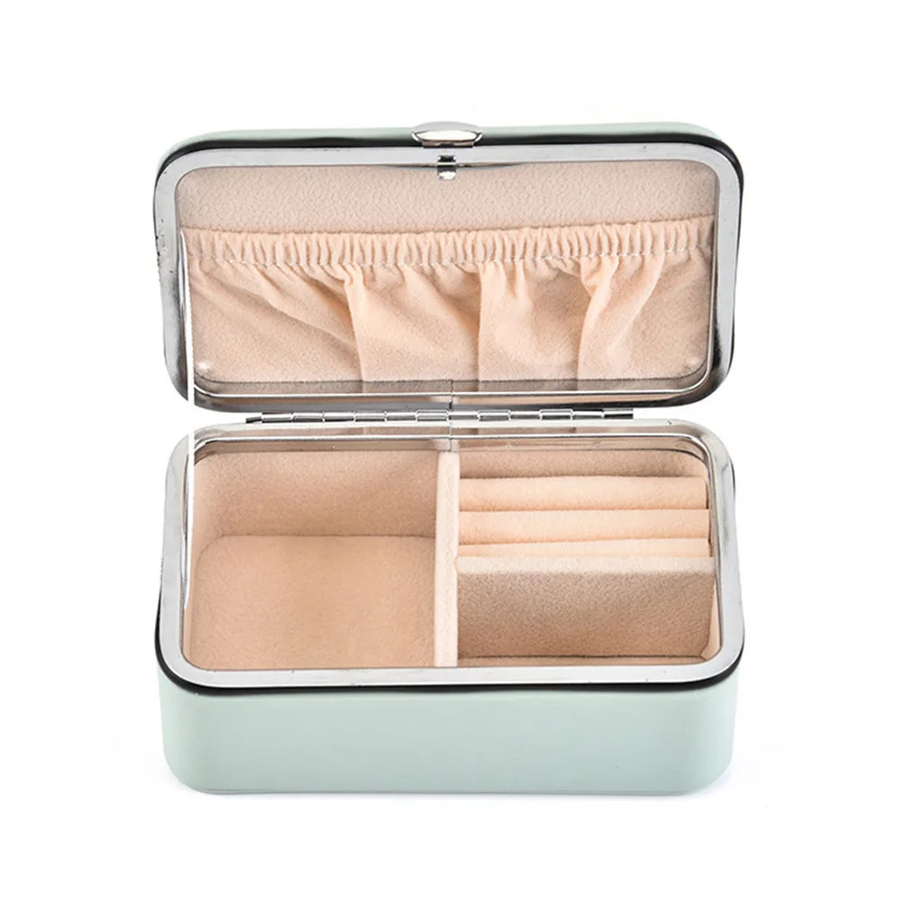 

Fashionable Portable Jewelry Box Blue Elegant Design for Women Girls Multi-Functional Travel Storage Organizer Case