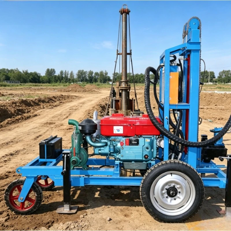 New 130-Meter Small Portable Mobile Hydraulic Water Well Drilling Rig Good Quality Drilling Rig Water Well Drilling Equipment