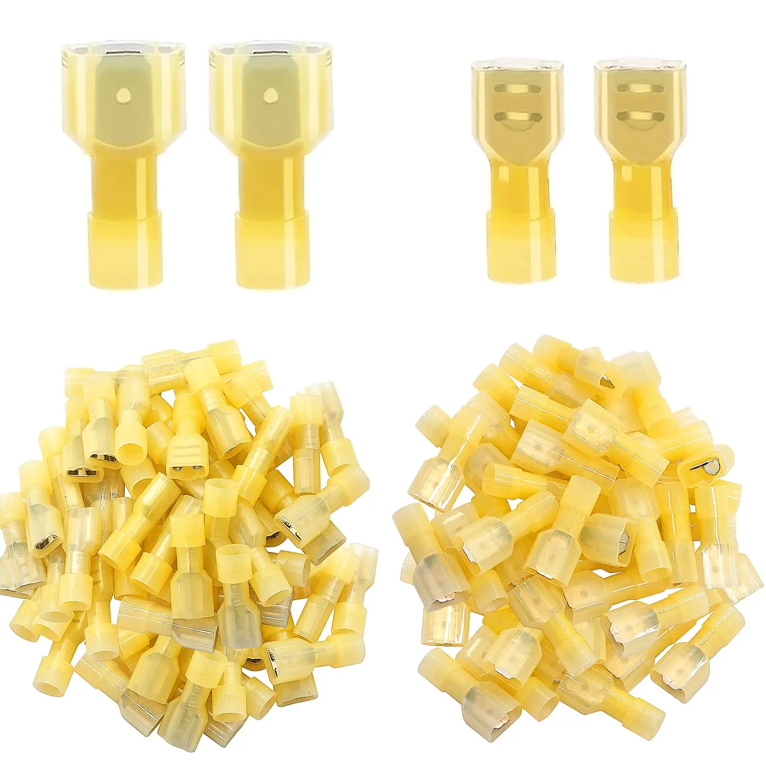 

200PCS Nylon Spade Connectors Kit 12-10 Gauge Quick Disconnect Fully Insulated Male and Female Wire Spade Terminal Assortment