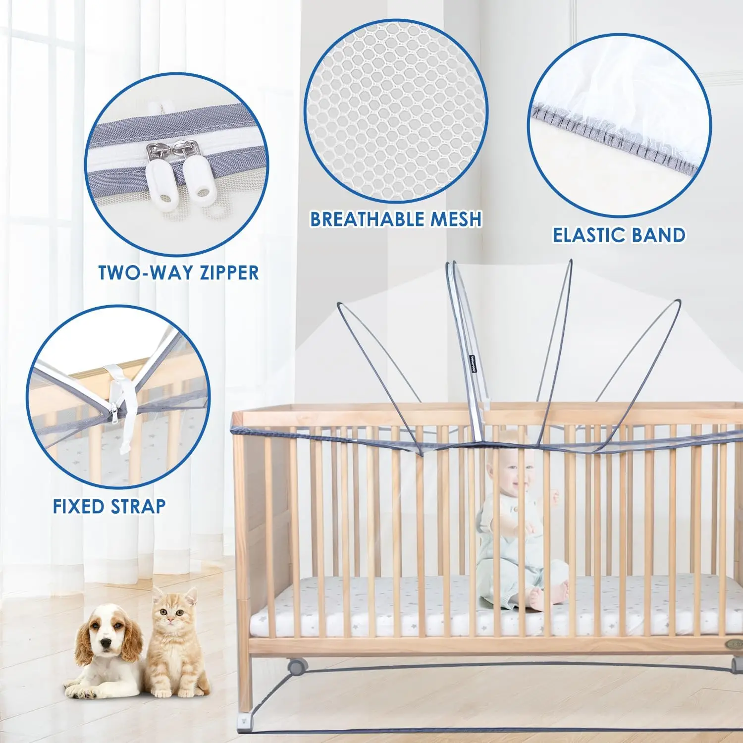 Baby crib bed cover mosquito net baby protection ventilation Anti-mosquito anti-insect Prevent the spread of disease