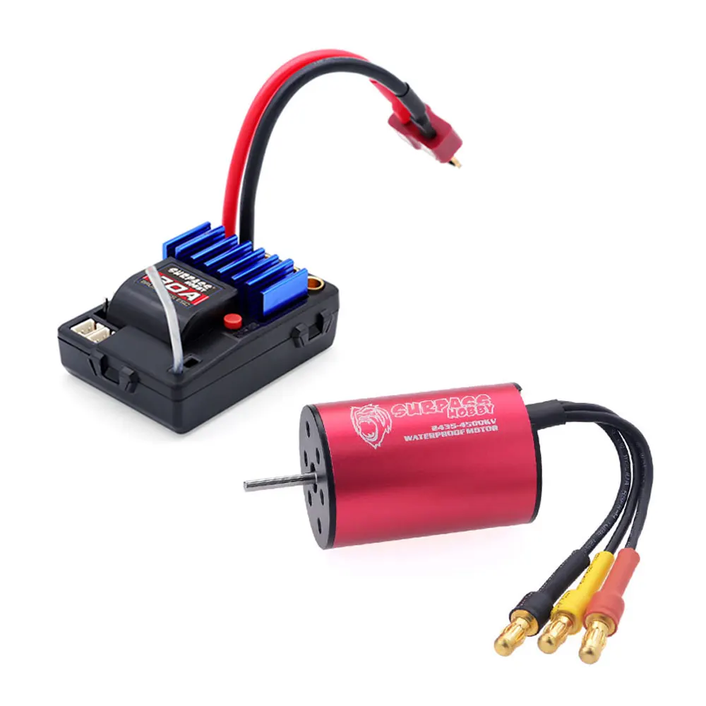 Surpass Hobby Waterproof 2430 2435 2440 2838 2845 motore Brushless + 2 in 1 30A ESC + 2.4G CH2 trasmettitore ricevitore per RC Car Boat