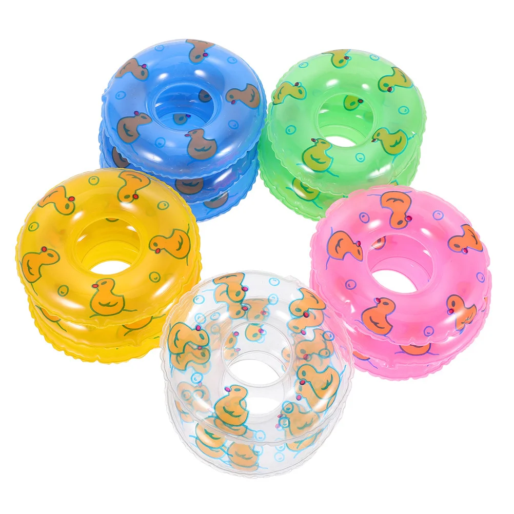 60 قطعة حلقات السباحة الصغيرة القابلة للنفخ المحمولة خفيفة الوزن للأطفال بركة تعويم الصيف حوض الاستحمام صور الدعائم حمام سباحة للأطفال تعويم #2