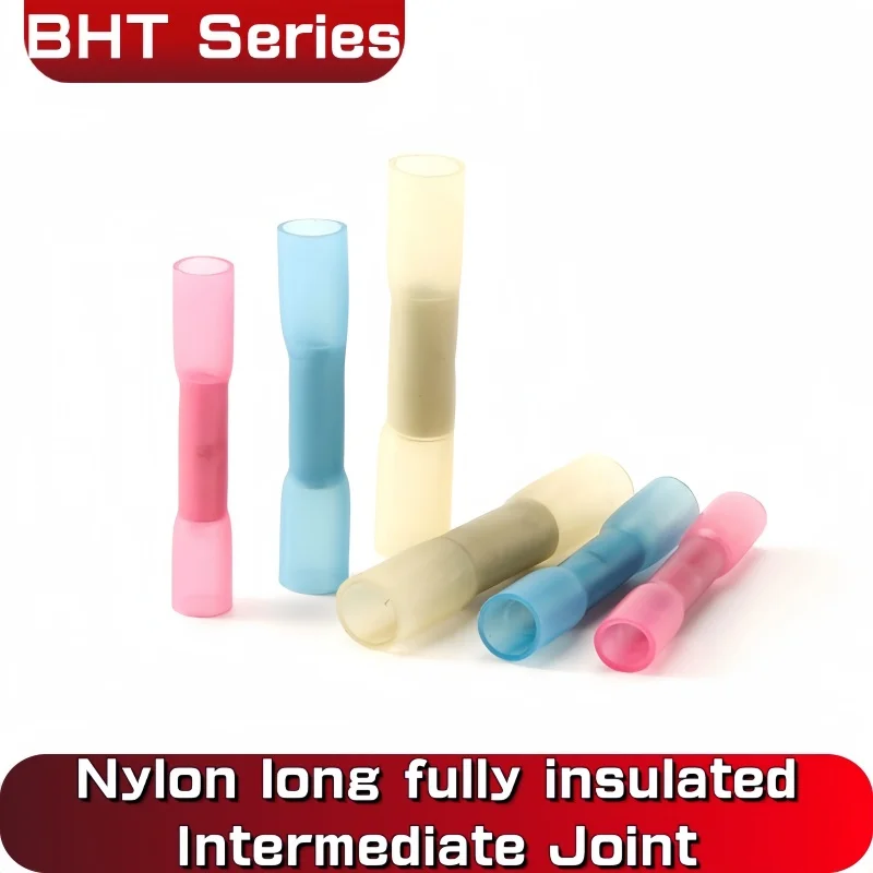 

100 шт., клеммы для электрических проводов, разъемы для пайки, термоусадочные стыковые разъемы, изолированные кабельные клеммы для проводов