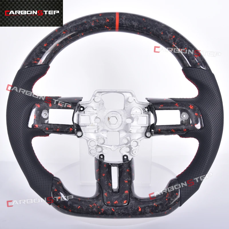 

Carbon Fiber Car Steering Wheel For Ford Mustang GT350 GT500 ecoboost Shelby Hydro-Dip Personalized Customized