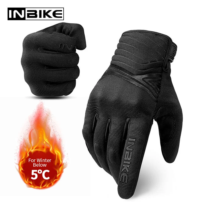 

INBIKE Winter Motorcycle Gloves for Men Hard Shell Motorbike Gloves for Riding Touch Screen Racing Motocross Gloves Shockproof