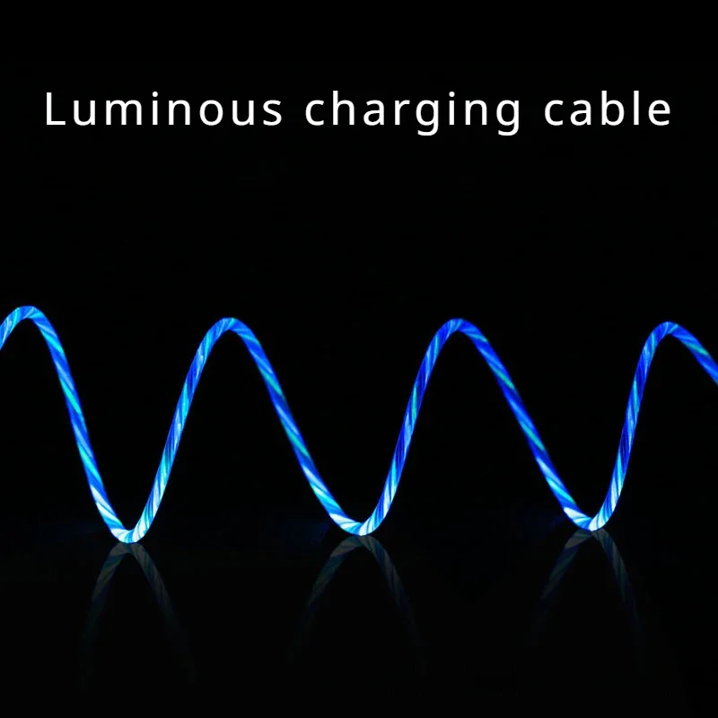 تدفق مضيئة USB نوع C كابل 5A شحن سريع كابل بيانات كابل شحن سريع متوهجة LED كابل لسامسونج Xiaomi آيفون مايكرو