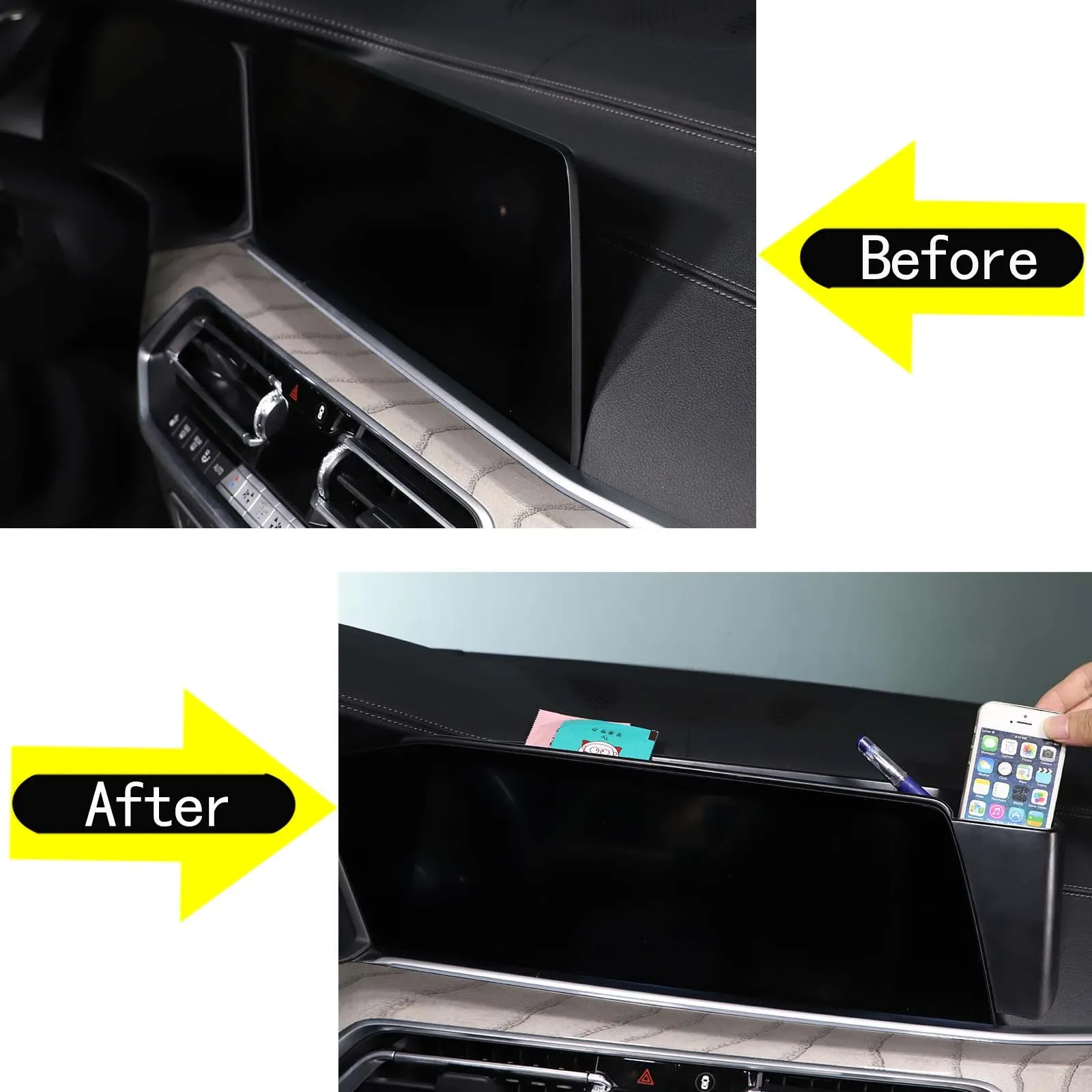 

For 2019-2022 BMW X5 G05 X6 G06 X7 G07 ABS black car styling car navigation rear storage box car interior accessories