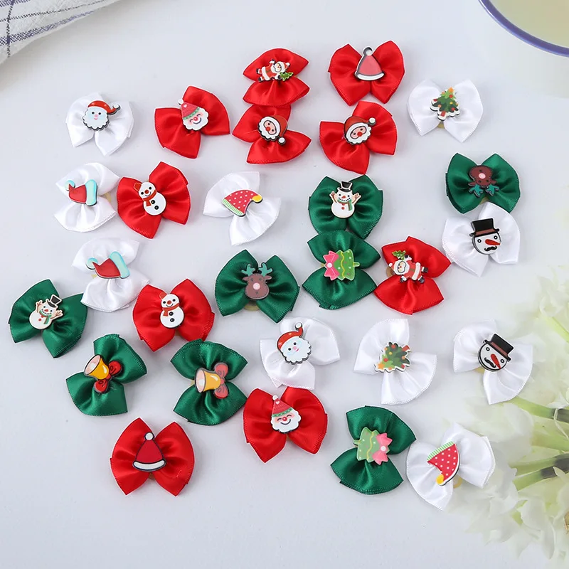 Christmas Pet Bows Dog Hair Accessories Holiday Party Dogs Bows Hair Dog Grooming Bows For Small Dog Pet Supplies