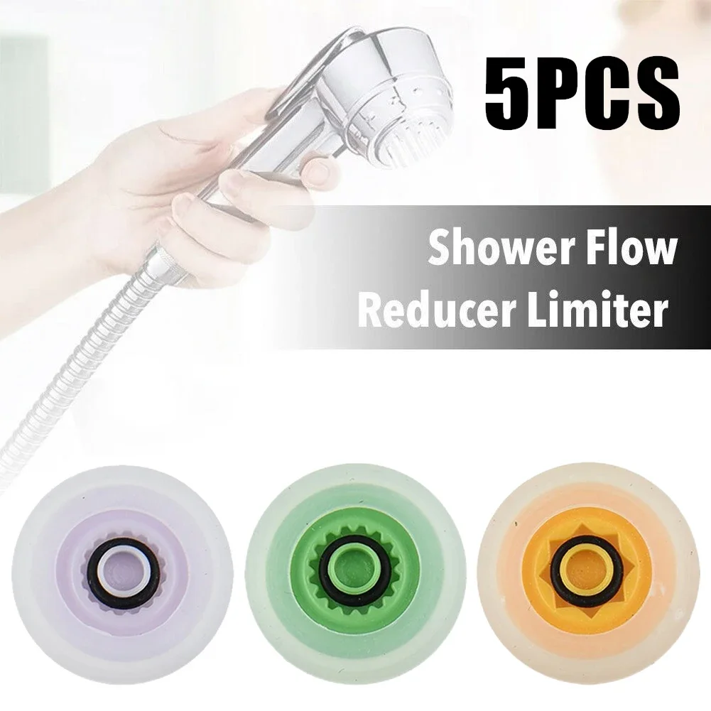 5pcs Water Saving Tablet Shower Head Flow Control Valve Set Water Saver Device Flow Reducer Limiter Aerator Controller Reducer