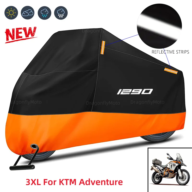 For KTM Adventure 790 990 1050 1090 1190 1290 Motorcycle Cover Waterproof Outdoor Scooter UV Protector Dust Rain Cover