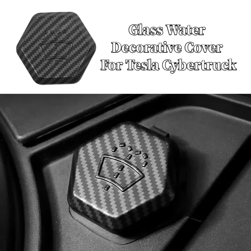 

Для Tesla Cybertruck 2026 + стеклянная декоративная крышка для воды, АБС-пластик, углеродное волокно, автомобильное стекло, резервуар для воды, защитный корпус, автомобильные аксессуары