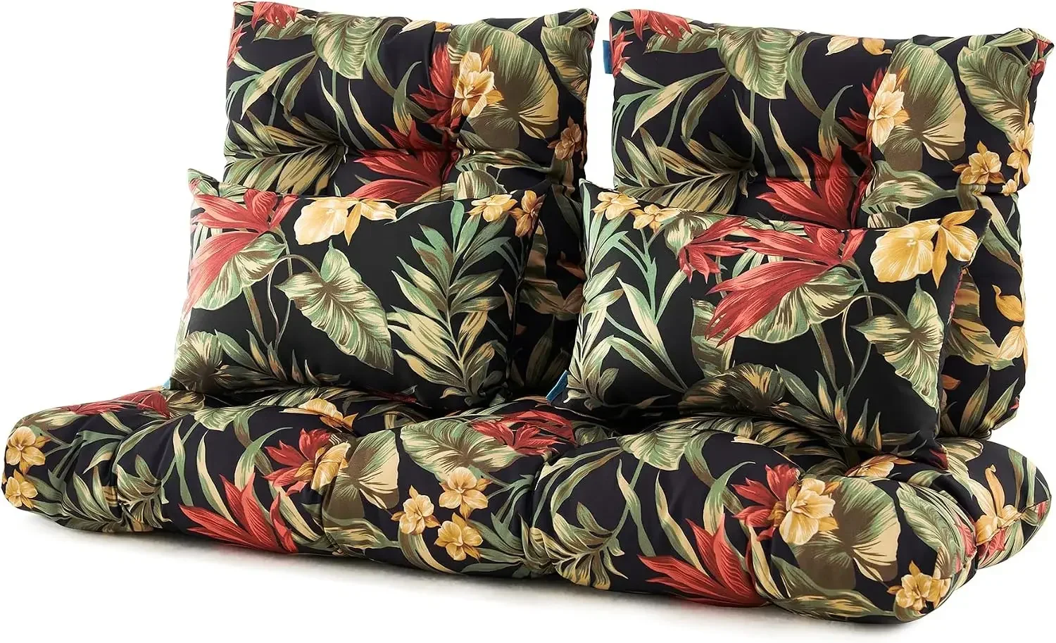 5-Piece Outdoor Wicker Bench Cushion Set – Tufted Polyester UV-Resistant & Water-Resistant Patio Loveseat and Seat Cushions