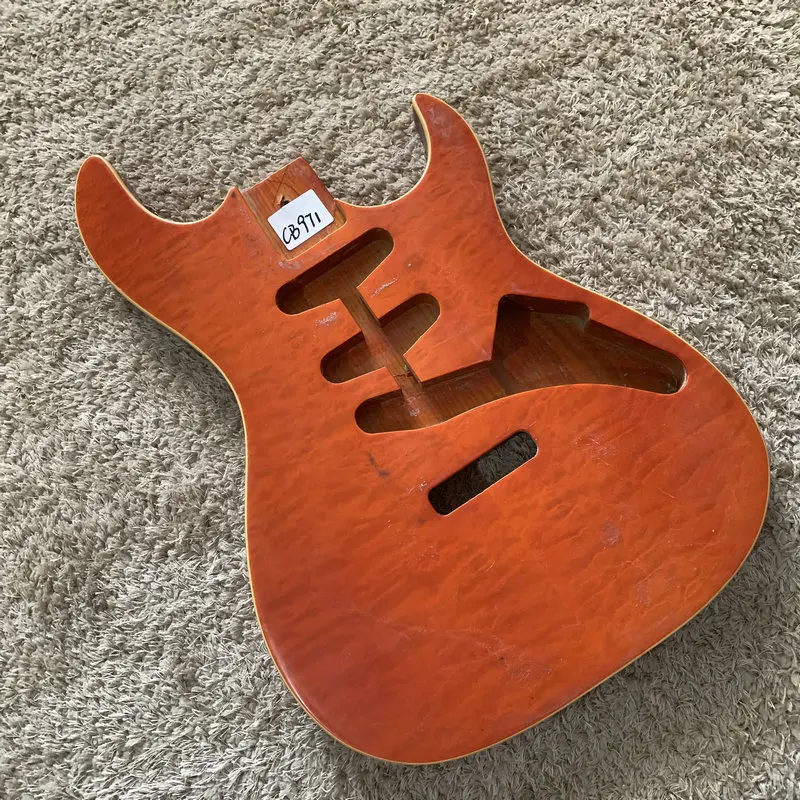 

Electric Guitar Body Orange Color SSS Pickups Tremolo Style Maple Top With Solid Ash DIY Guitar Parts Replace Accessories CB971