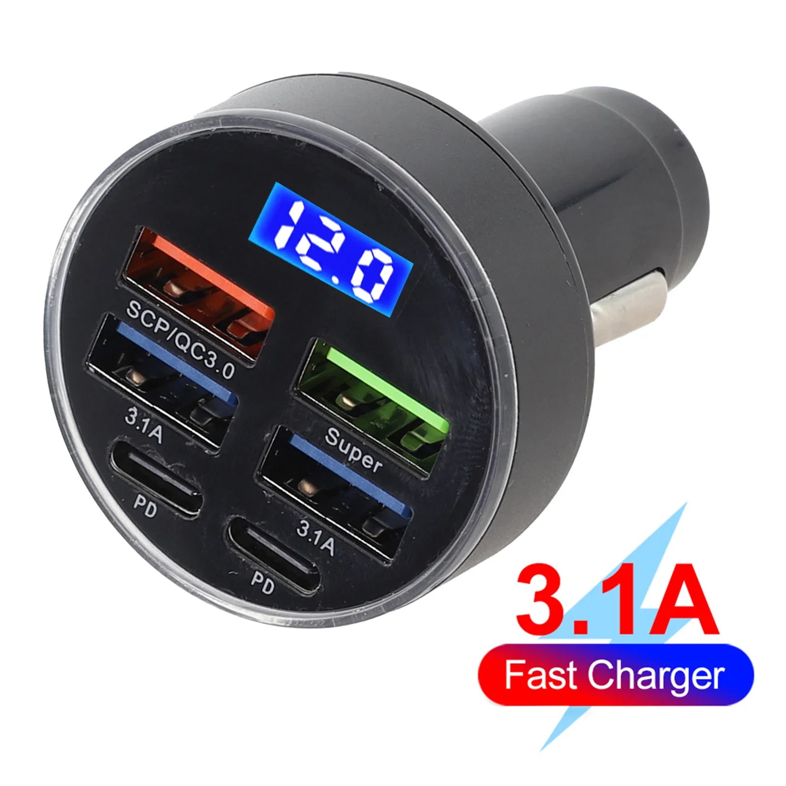 

Fast Charging Output Overcurrent Protection Car Charger LED Display Voltage Input Current Fitment Input Voltage
