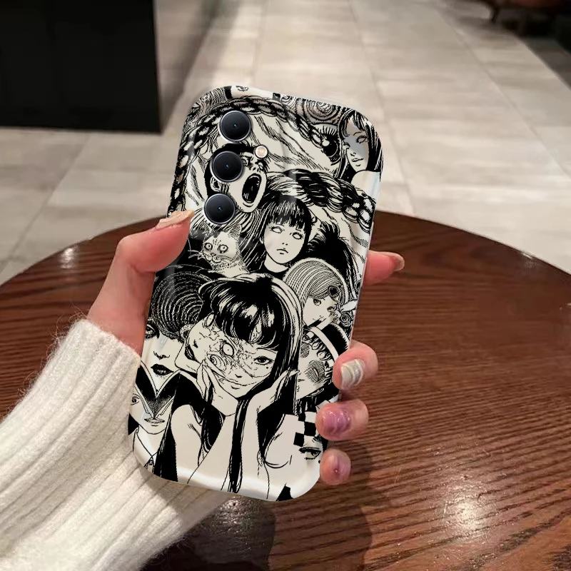 Junji Ito Horror Tomie Manga 3D Wave Case For Samsung A73 A72 A71 A55 A54 A53 A35 A34 A33 A25 A23 A15 A14 A13 A05 A04 A03 4G 5G