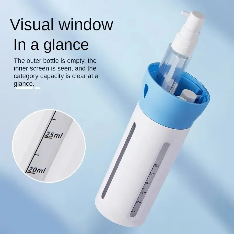 4 في 1 زجاجة توزيع سائل محمولة للسفر قابلة لإعادة الملء 40 مل حاوية سفر مانعة للتسرب لوشن مكيف شامبو العطور #2