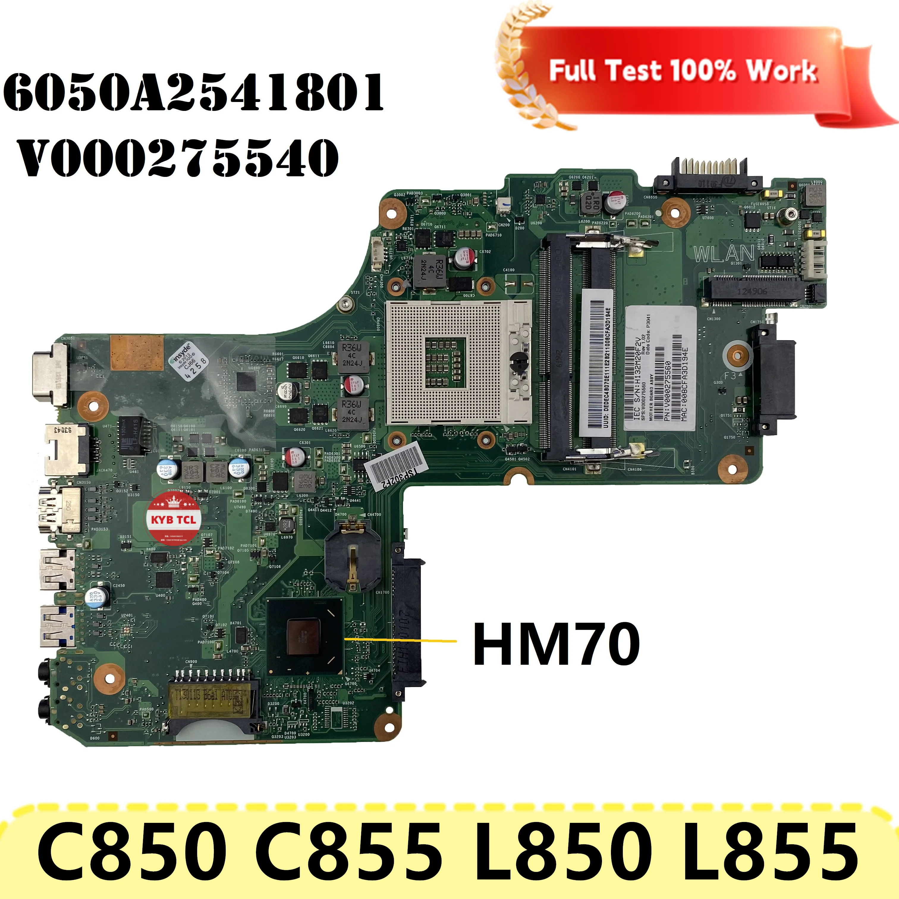 Quaderno 6050A 2541801   Per Toshiba Satellite C850 C855 L850 L855 Scheda madre del computer portatile V 000275540   V V V 000275560   Scheda madre HM70 o HM75