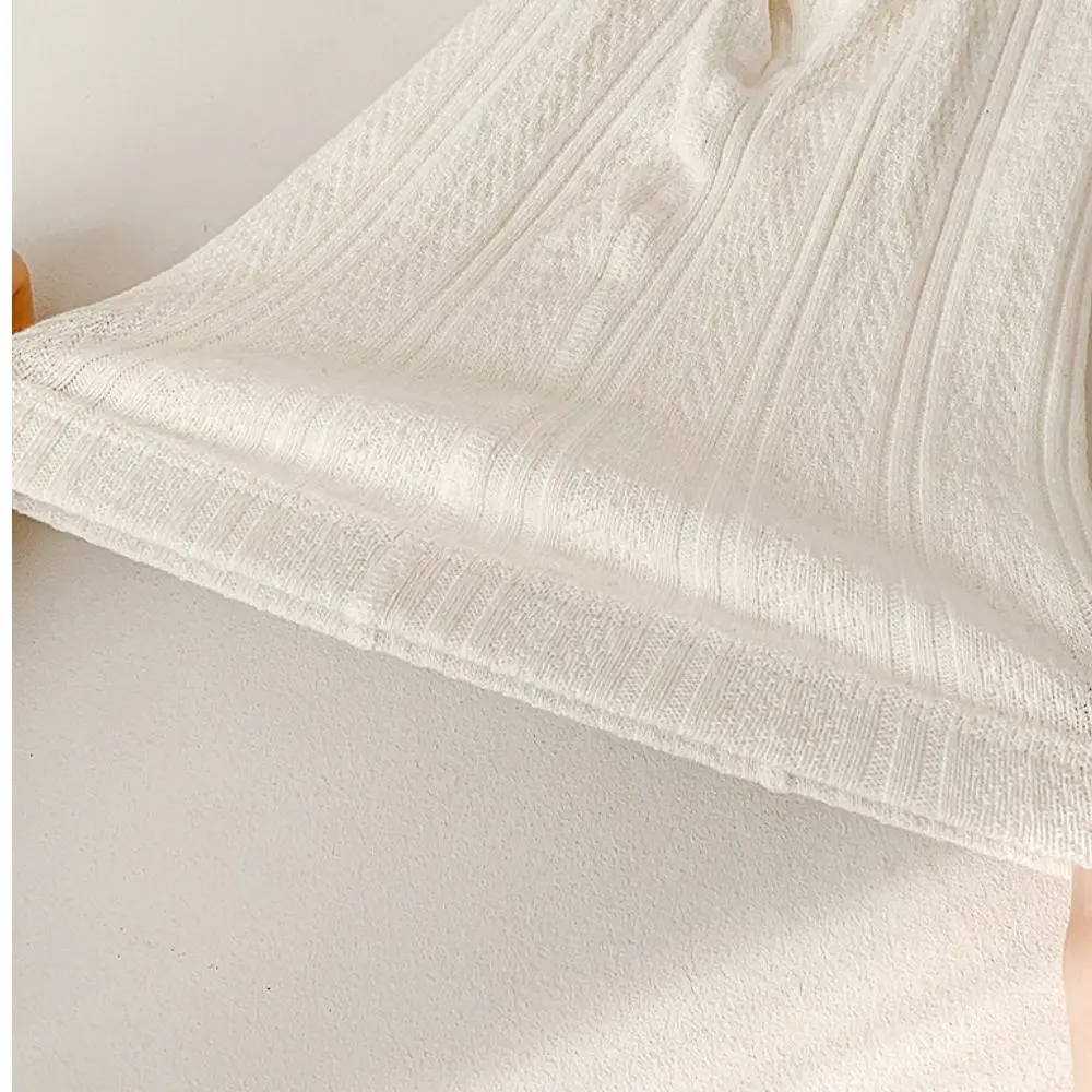 Thin Cotton Girls Footless Tight Stretch Fit Elastic Waistband Cotton Legging Lace Trim Soft Knit Lace Trim Tight Skirts Tunics