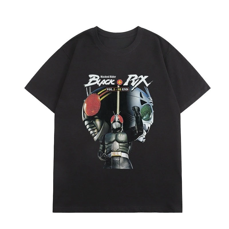 

Bandai Genuine Japanese Kamen Rider Ultraman Kamen Superman Printed Short Sleeve Loose Summer Crew Neck T-Shirt Men and Women