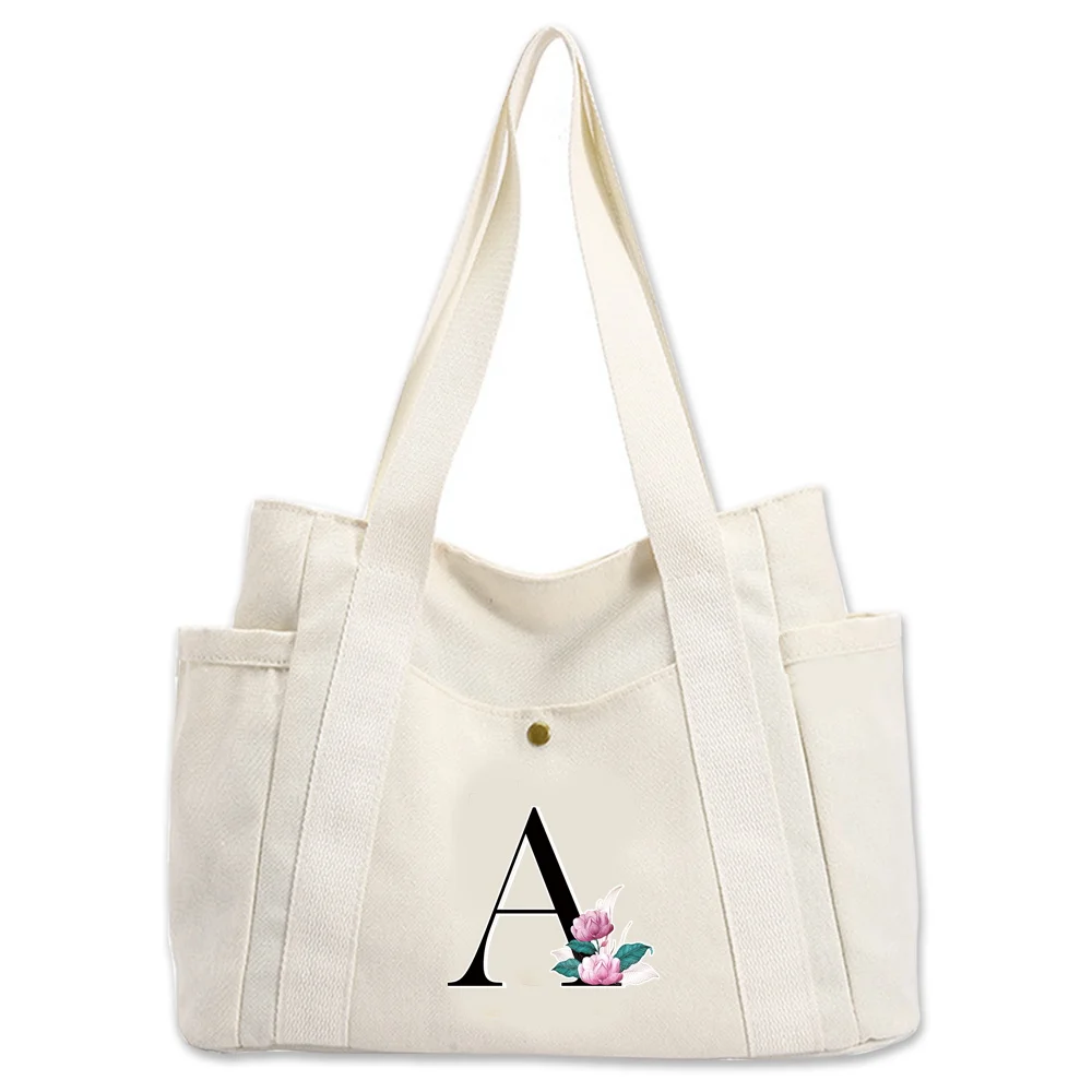 Tote Bag Schoudertas Wit Dames Handtas Grote capaciteit Woon-werkverkeer Canvas Organisatoren Tas Whitemarble Printing Series