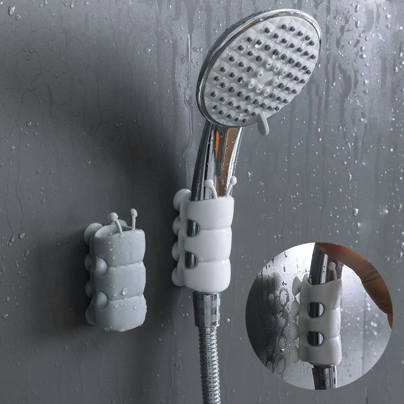 Shower Head Holder Wall Suction Bracket Reusable Movable Suction Cup Caterpillar Shape Rack Bathroom Accessories