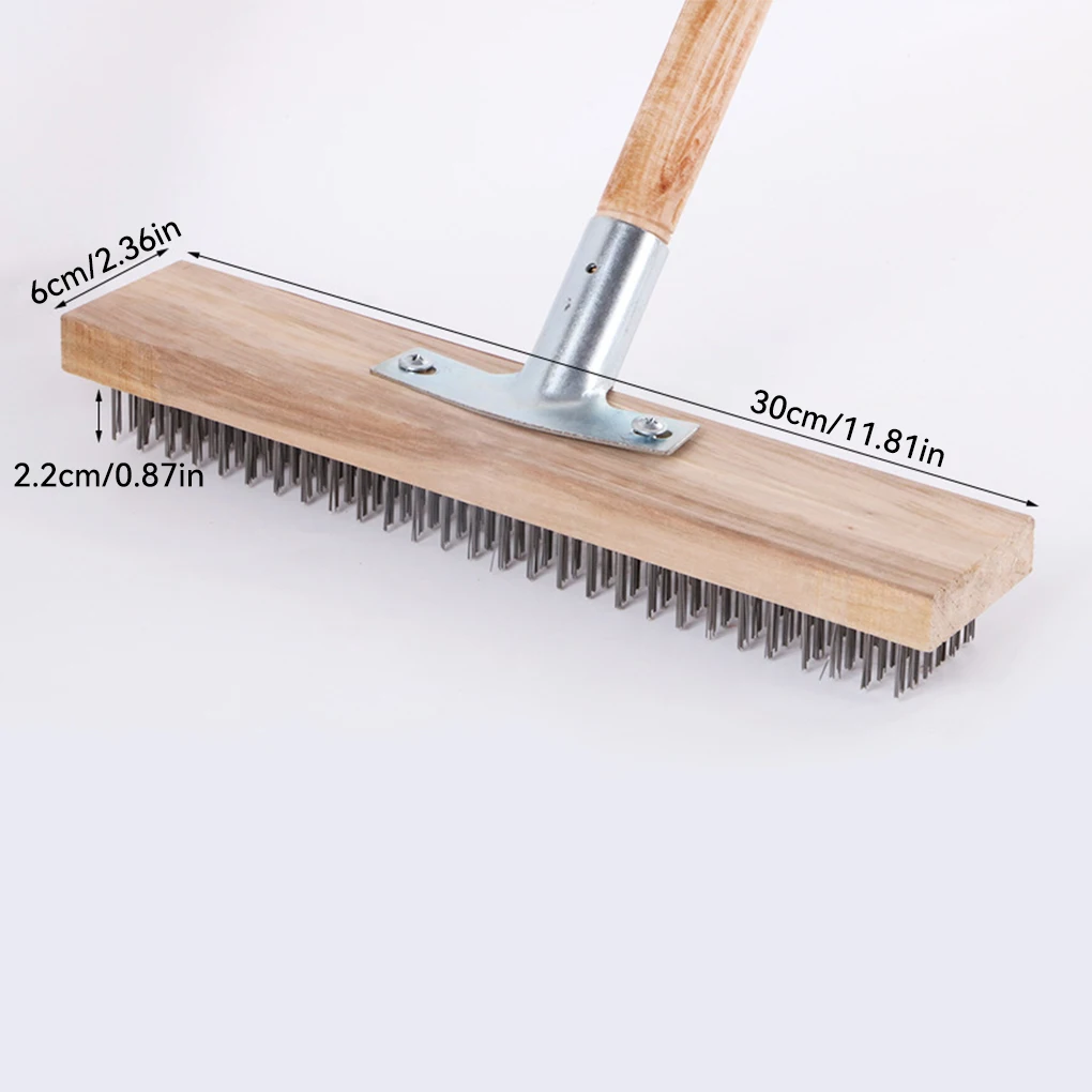 Steel Broom With Scraper Edge And Robust Metal Holder Metal Broom Garden Broom Garden Moss Cleaner Scrubber Cleaning Tools