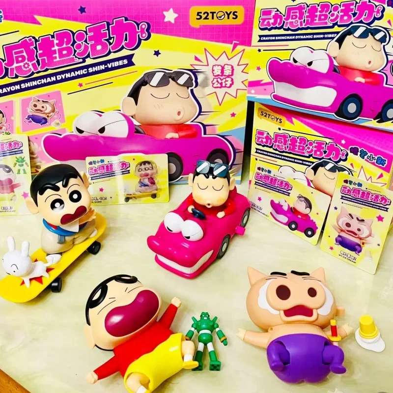 Caliente en Stock Original 52 juguetes caja ciega crayón Shin Chan dinamico Shin-Vibes caja misteriosa coleccionable juguetes de cuerda de escritorio