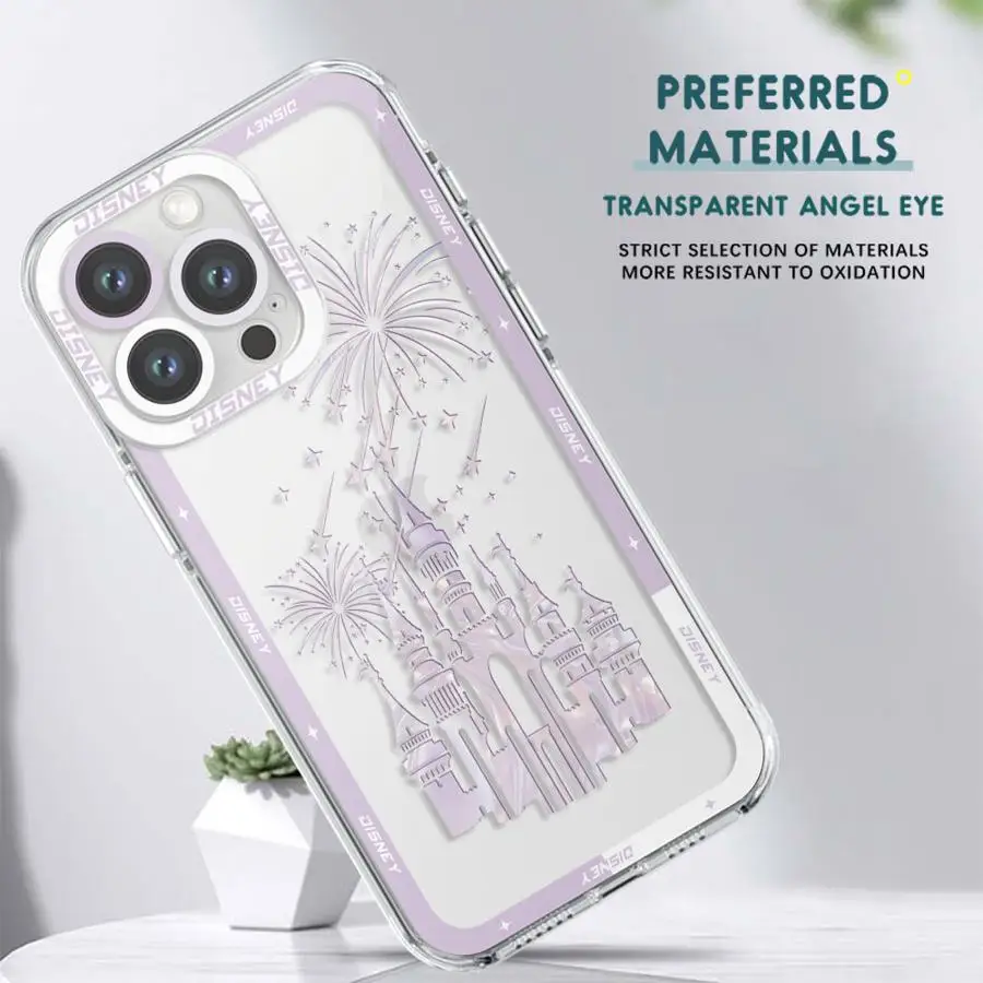 Disney arte romântica castelo caso de telefone para iphone 16 plus 14 8 se 13 mini 11 pro max xs 7 15pro 12x14plus capa transparente