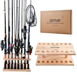 Goture Fishing Rod Holder Up to 16 Rods Vertical Protect Storage Pole Rack Display Stand Fixed Frame Fishing Tools Accessories