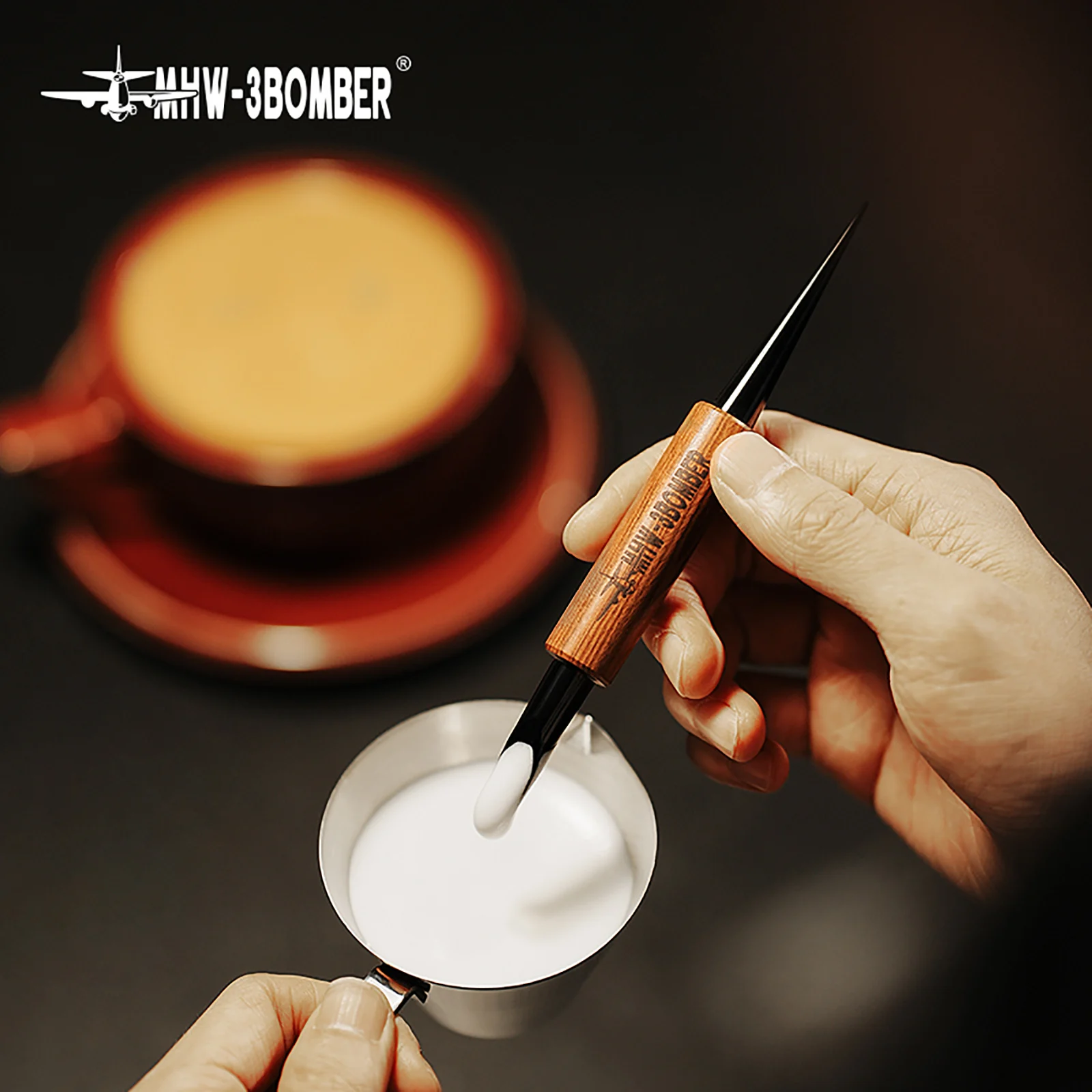 MHW-3BOMBER Coffee Art Pen for Latte Vintage Espresso Art Needles Home Barista Tool Chic Cappuccino Decoration Accessories 4pcs