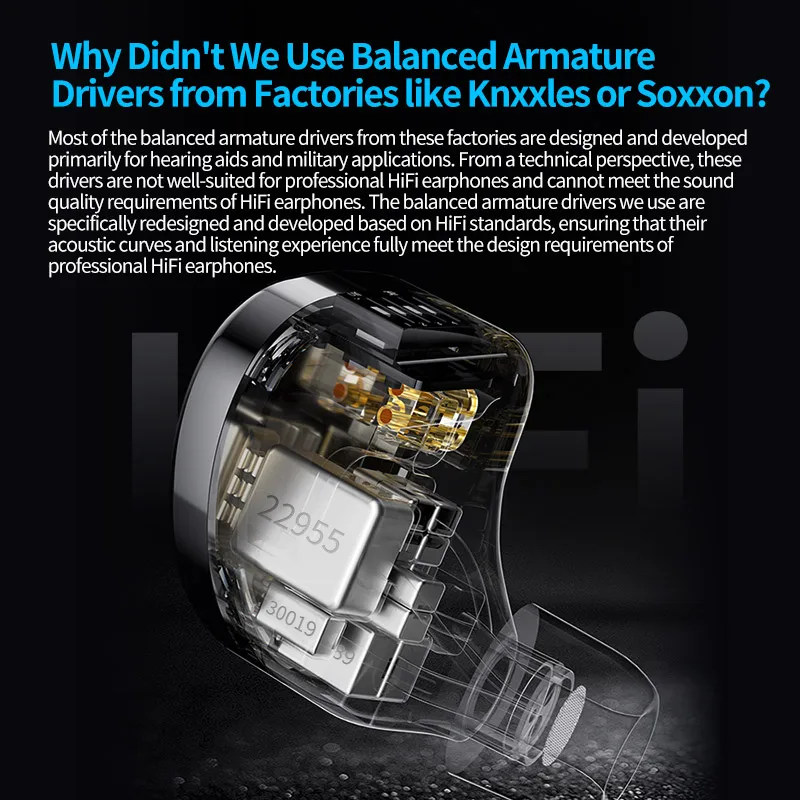 سماعات أذن سلكية KZ AS24 PRO مع ضبط مرشح إلكتروني سماعات HiFi متوازنة للسائق الرياضي وخاصية إلغاء الضوضاء