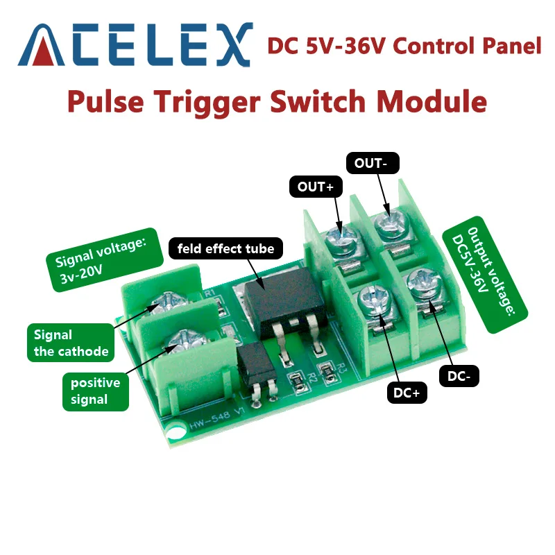 DC 5V-36V Electronic Pulse Trigger Switch Control Panel MOS FET Field Effect Module Driver for LED Motor Pump