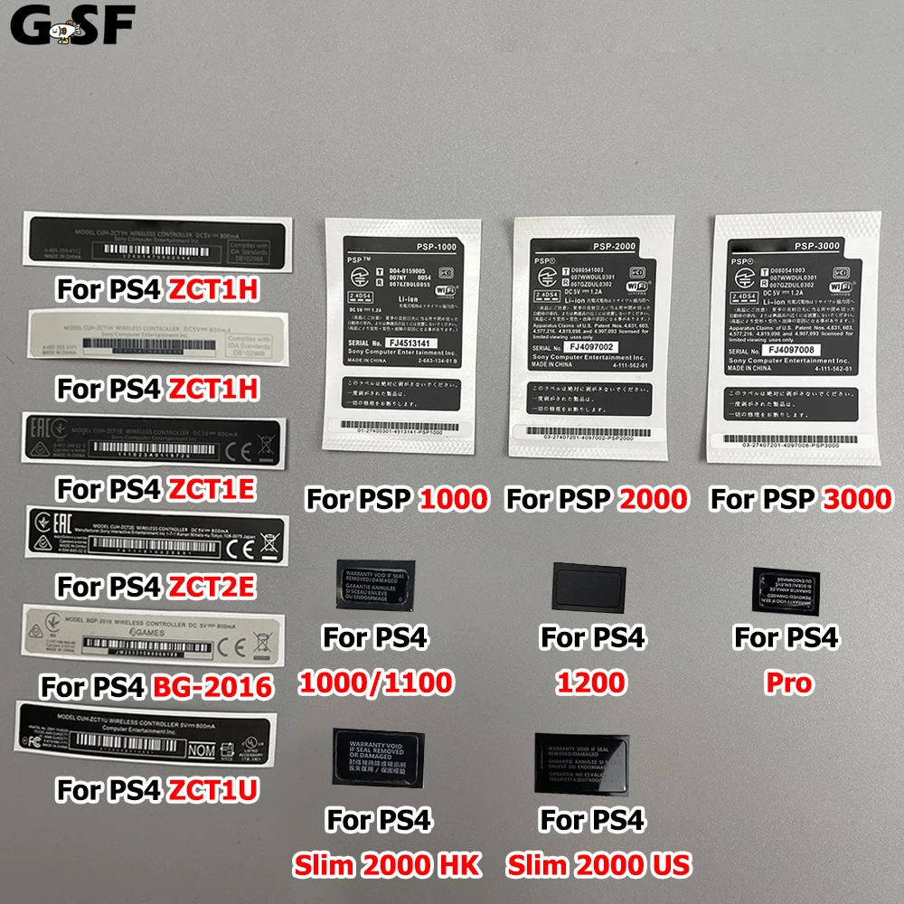 GSF 2-10PCS For PS4 PSP Controller label housing Shell Slim Black Back Sticker Lable Seals-made in China