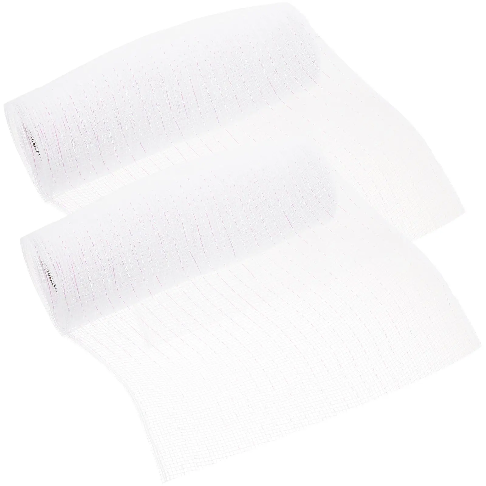 

2 Rolls Gift Mesh Ribbon White Multi Packing Flower Mesh Color Practical Plastic Decorative DIY Craft Packaging Bow Tie