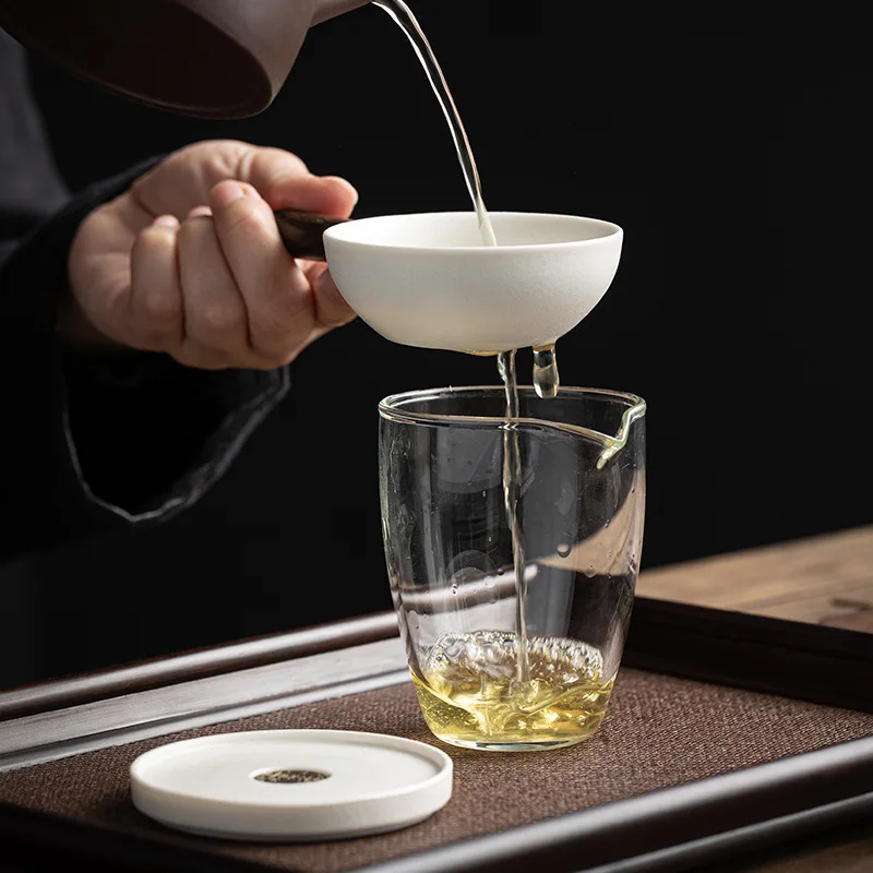 【Pan】Creative Ceramic Integrated Tea Strainer Tea Filter Tea Leaf Residue Filter Tea Separator Gongfu Tea Accessories